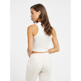 Top caveado crop em malha canelada Guess