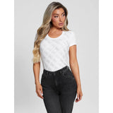 T-shirt elástica logo 4g com strass Guess