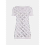 T-shirt elástica logo 4g com strass Guess