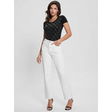 T-shirt elástica logo 4g com strass Guess