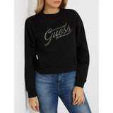 Sweatshirt com logótipo com strass na frente Guess