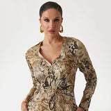 Vestido comprido estampado animalier Marciano