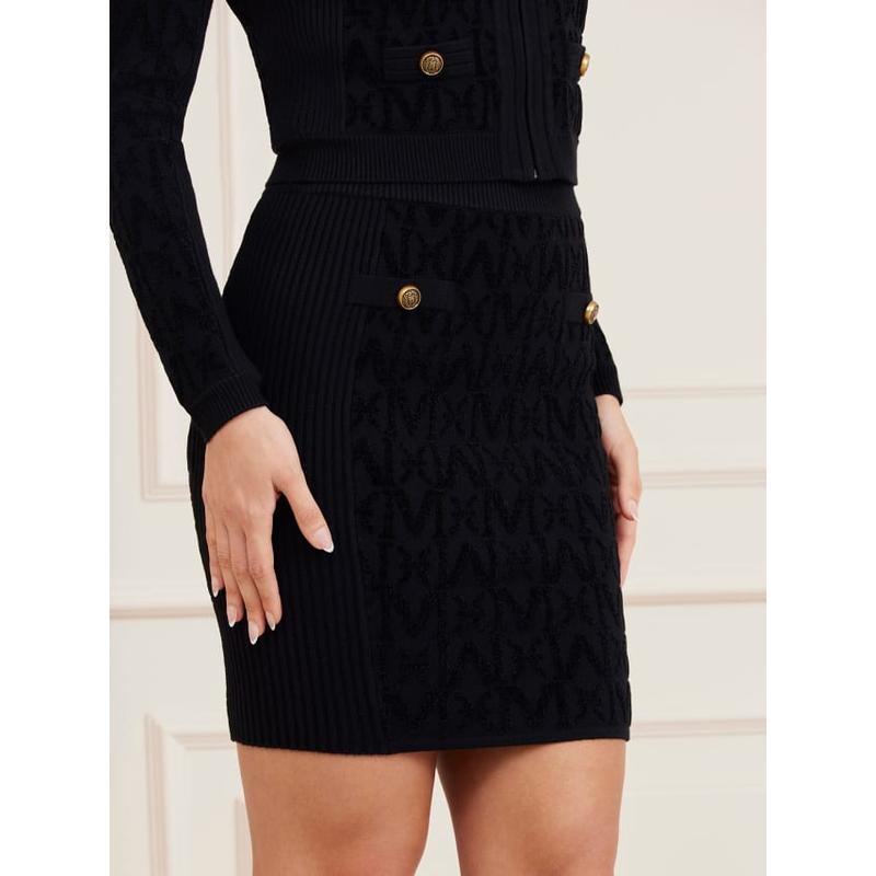 Saia midi de malha monograma marciano Guess