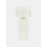 Vestido midi de malha cintado marciano Guess