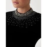 Top curto de veludo com strass Marciano Guess