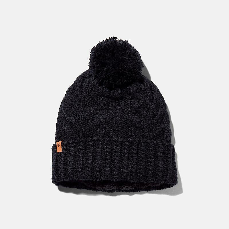 Gorro com Pompom em Entrançado Premium para Mulher em cinzento-claro Timberland