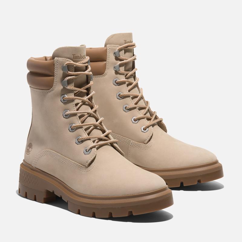 Bota Impermeável com Atacadores Mid Cortina Valley para Mulher em bege claro Timberland