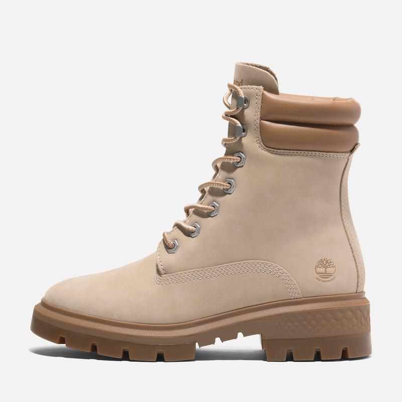 Bota Impermeável com Atacadores Mid Cortina Valley para Mulher em bege claro Timberland