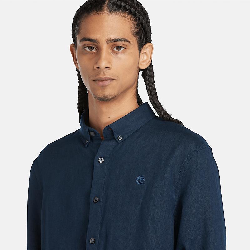 Camisa em Linho Mill Brook para Homem em azul-escuro Timberland