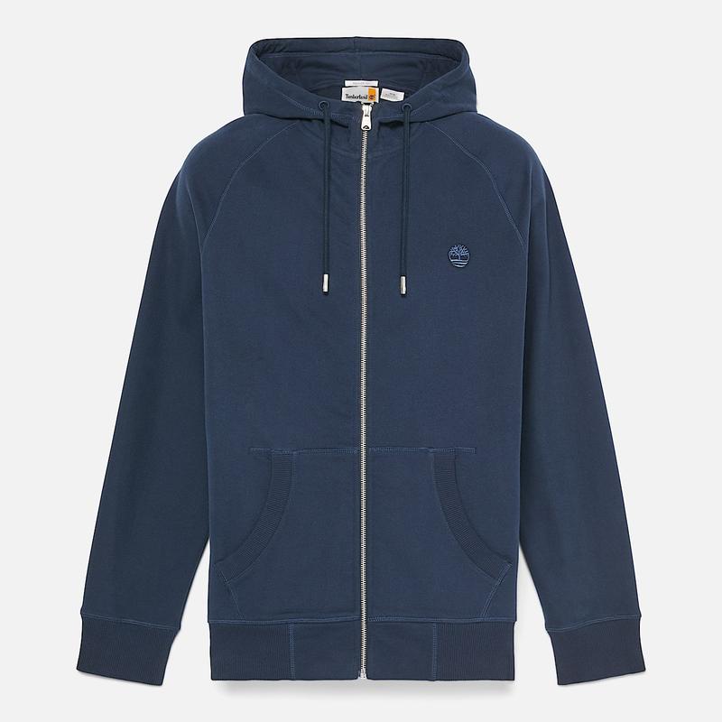 Casaco com Capuz e Fecho de Correr Integral Exeter River Loopback para Homem em azul-escuro Timberland