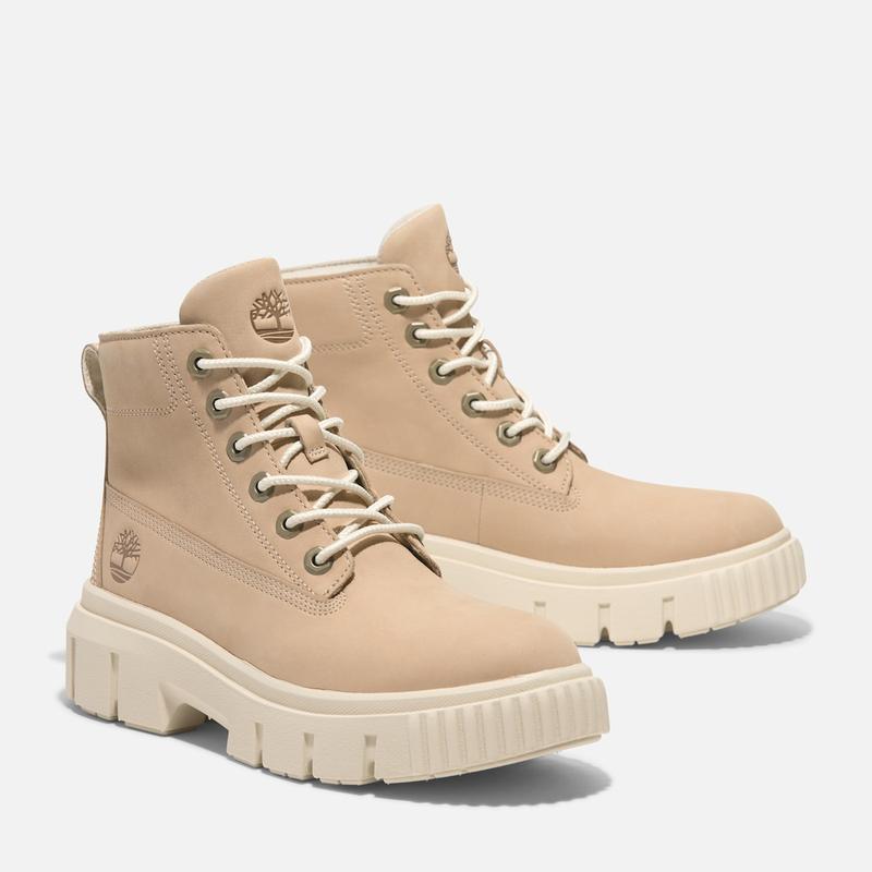 Bota com Atacadores Mid Field para Mulher em bege claro Timberland