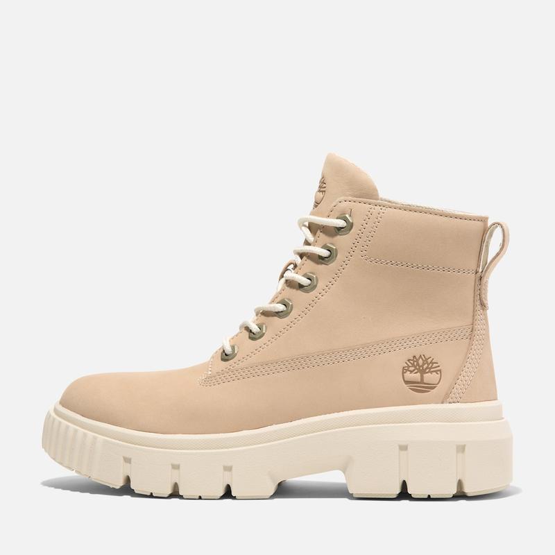 Bota com Atacadores Mid Field para Mulher em bege claro Timberland