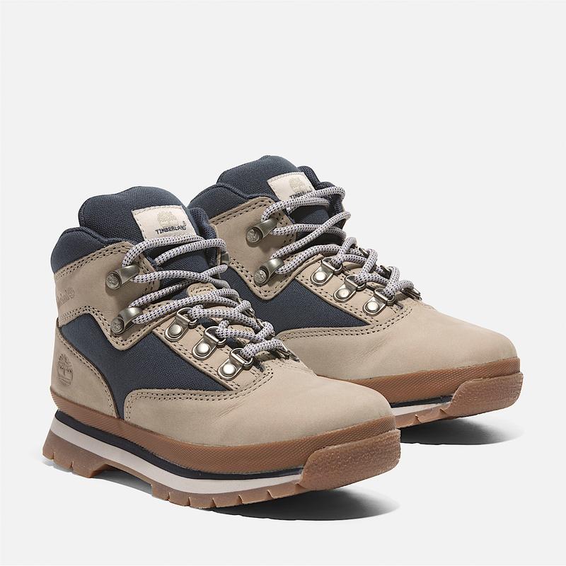 Bota com Atacadores Mid Euro Hiker para Jovem em bege e azul-escuro Timberland