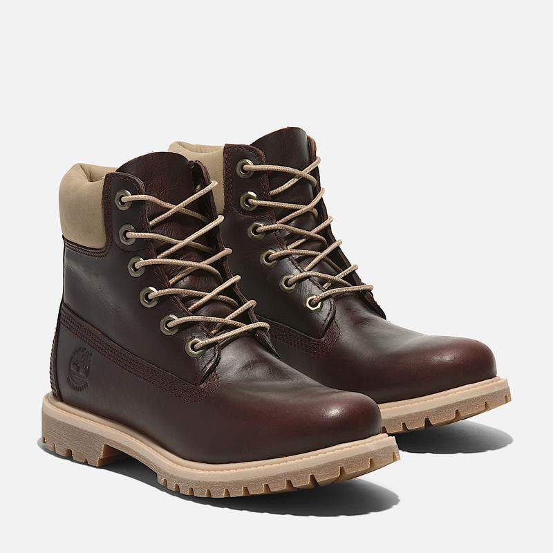 Bota Impermeável com Atacadores Timberland® Premium 6 Inch para Mulher em bege Timberland