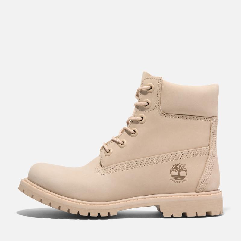 Bota Impermeável com Atacadores Timberland® Premium 6 Inch para Mulher em bege Timberland