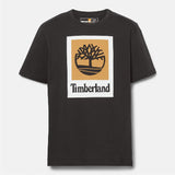 T-shirt Stack Logo Sem Género em Preto Timberland