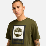 T-shirt Stack Logo Sem Género em Preto Timberland