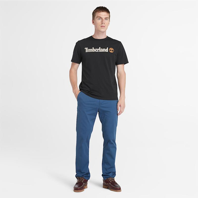 T-shirt de Manga Curta com Logótipo Linear Kennebec River para Homem em azul-escuro Timberland