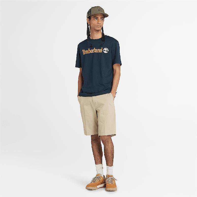 T-shirt de Manga Curta com Logótipo Linear Kennebec River para Homem em azul-escuro Timberland