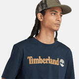 T-shirt de Manga Curta com Logótipo Linear Kennebec River para Homem em azul-escuro Timberland