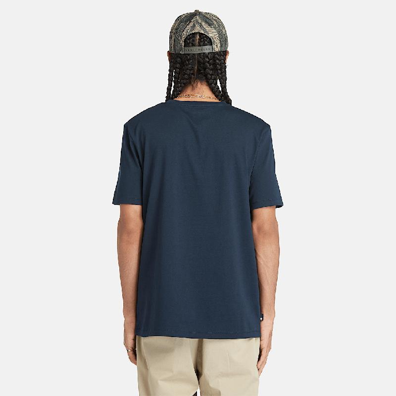 T-shirt de Manga Curta com Logótipo Linear Kennebec River para Homem em azul-escuro Timberland