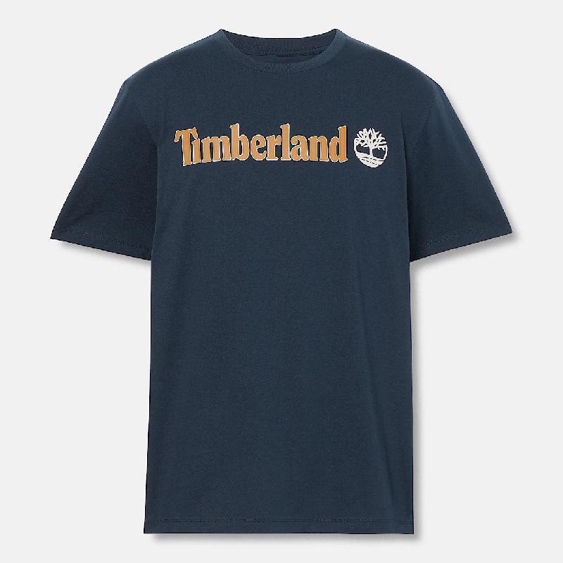 T-shirt de Manga Curta com Logótipo Linear Kennebec River para Homem em azul-escuro Timberland