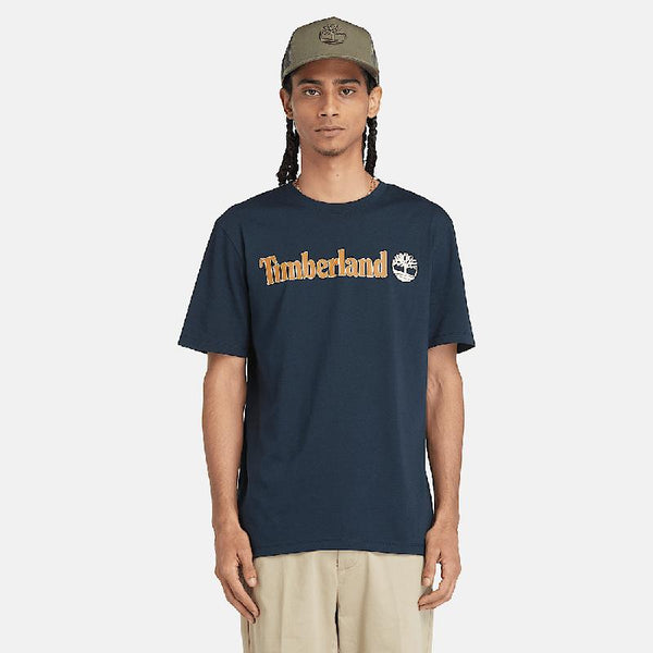 T-shirt de Manga Curta com Logótipo Linear Kennebec River para Homem em azul-escuro Timberland