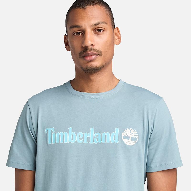 T-shirt de Manga Curta com Logótipo Linear Kennebec River para Homem em azul-escuro Timberland