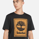 T-shirt de Manga Curta com Logótipo Sobreposto para Homem em amarelo e preto Timberland