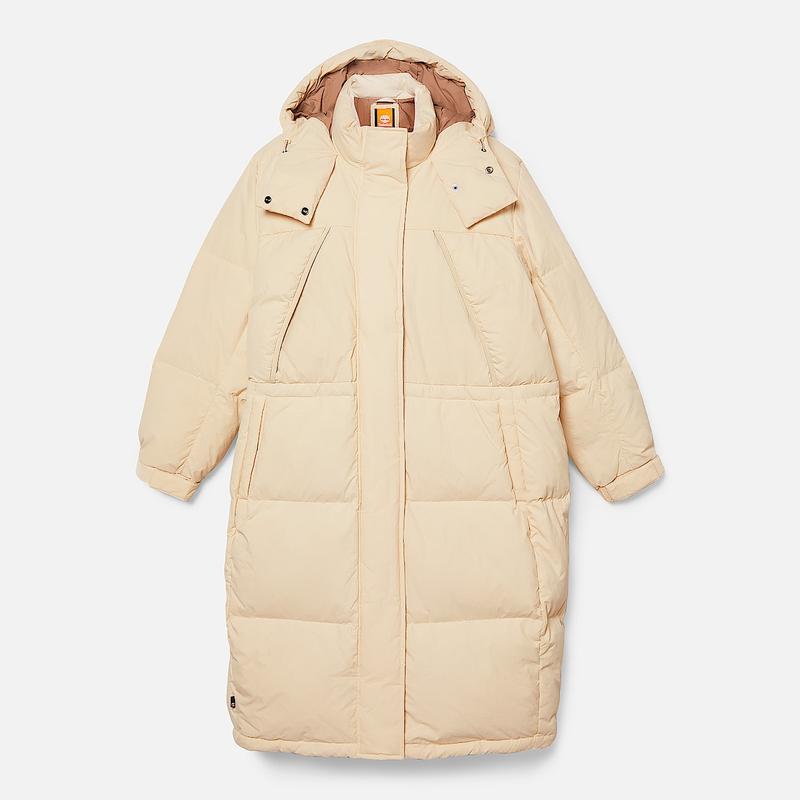 Parka Comprida Acolchoada com Penugem Reciclada Howker para Mulher em bege Timberland