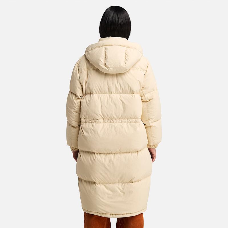 Parka Comprida Acolchoada com Penugem Reciclada Howker para Mulher em bege Timberland