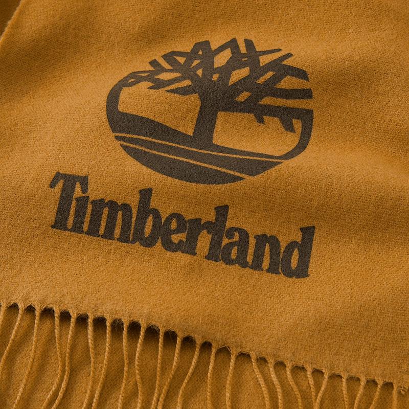 Cachecol com Fio Tingido e Logótipo Estampado para Homem em amarelo Timberland