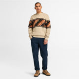 Camisola com Gola Redonda Fair Isle para Homem em bege Timberland