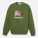 Camisola de Gola Redonda Box Fit Badge Sem Género em verde-escuro Timberland