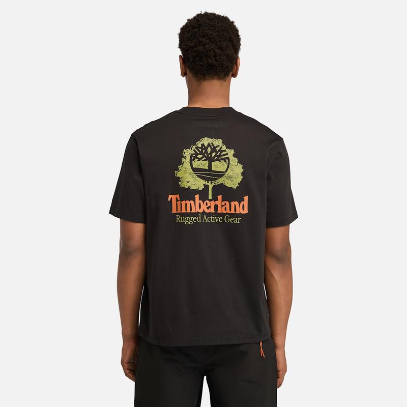 T-shirt com Gráfico nas Costas Rugged Active Gear para Homem em preto Timberland