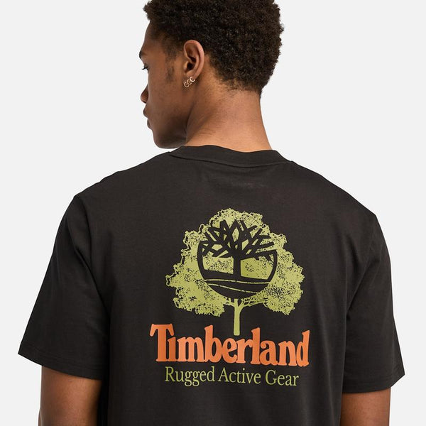 T-shirt com Gráfico nas Costas Rugged Active Gear para Homem em preto Timberland