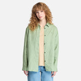 Camisa de Linho para Mulher em verde Timberland