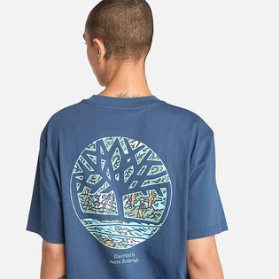 T-shirt Gráfica com Logótipo da Árvore Ilustrado nas Costas para Homem em azul-escuro Timberland