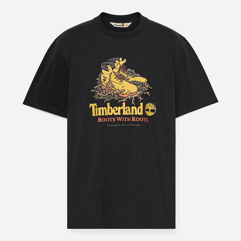 T-shirt com Gráfico de uma Bota à Frente Sem Género em branco Timberland