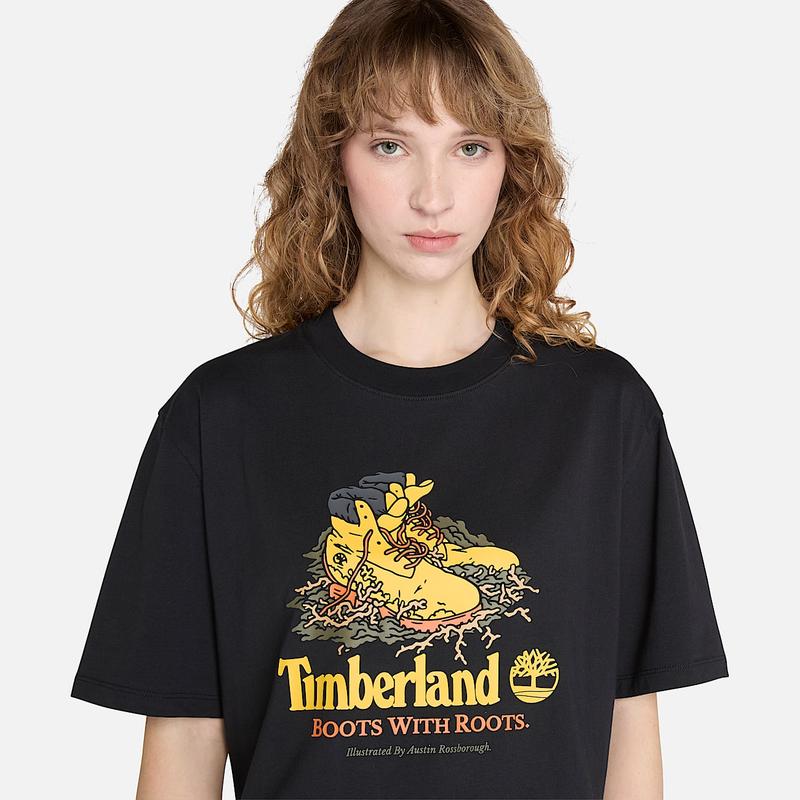 T-shirt com Gráfico de uma Bota à Frente Sem Género em branco Timberland