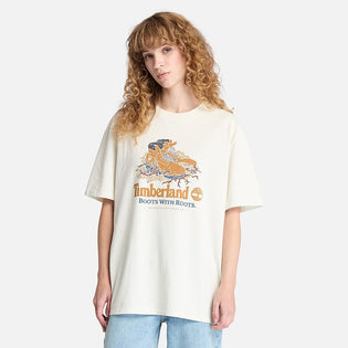 T-shirt com Gráfico de uma Bota à Frente Sem Género em branco Timberland