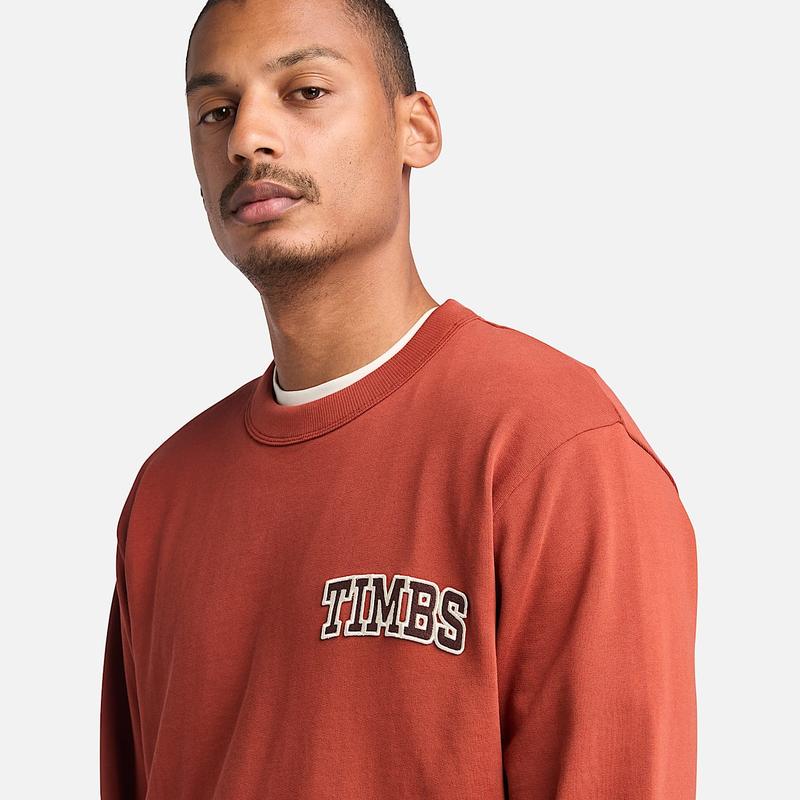 Camisola com Gola Redonda com Gráfico TIMBS para Homem em Vermelho Timberland