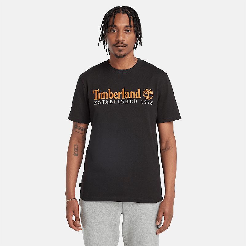 T-shirt Bordada Established 1973 para Homem em preto Timberland