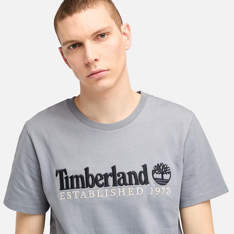 T-shirt Bordada Established 1973 para Homem em preto Timberland