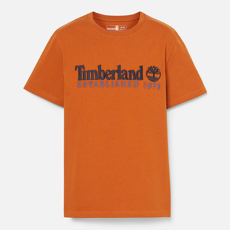 T-shirt Bordada Established 1973 para Homem em preto Timberland