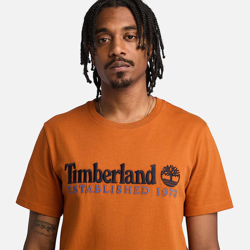 T-shirt Bordada Established 1973 para Homem em preto Timberland