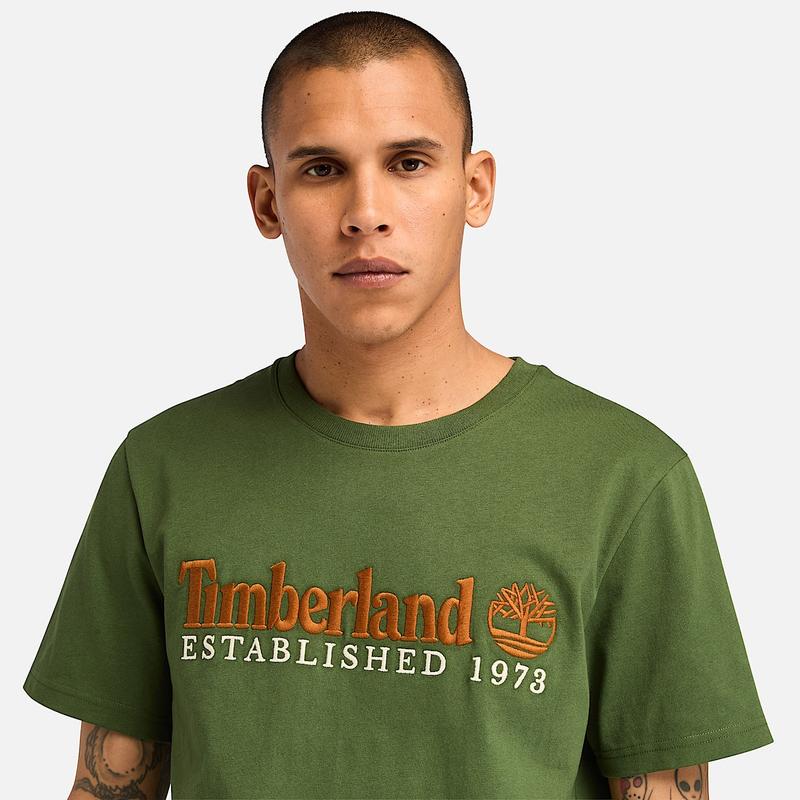 T-shirt Bordada Established 1973 para Homem em preto Timberland