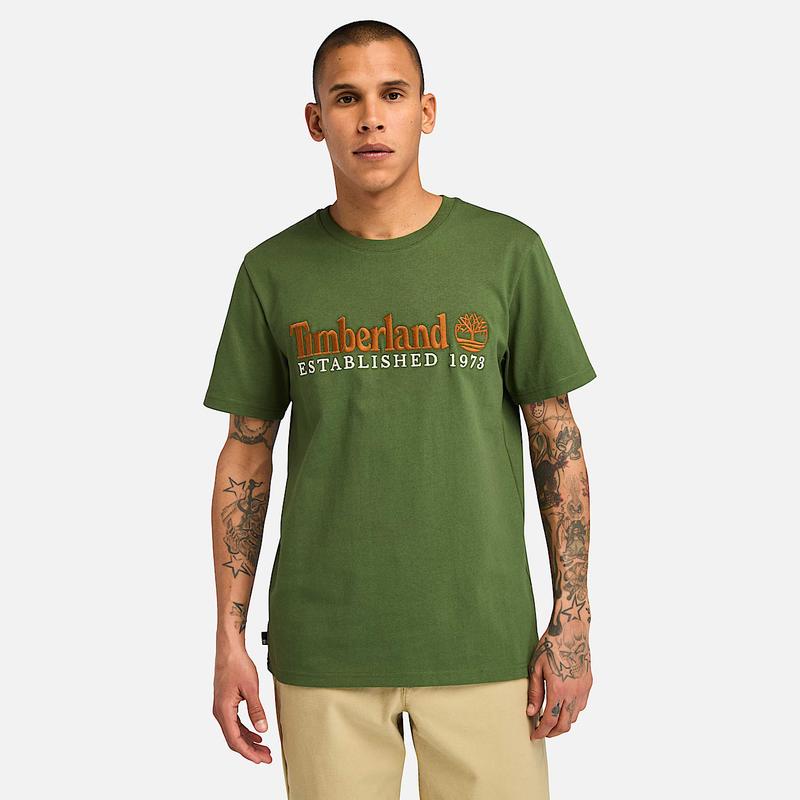 T-shirt Bordada Established 1973 para Homem em preto Timberland