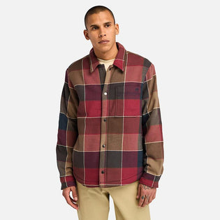 Camisa Larga Xadrez Forrada a Malha Polar para Homem em Vermelho Timberland