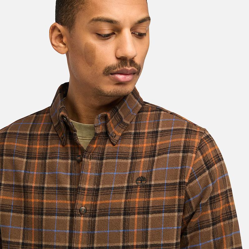 Camisa Xadrez em Flanela de Peso Médio para Homem em azul-escuro Timberland